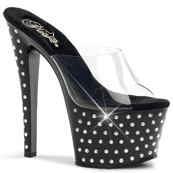 STARDUST-701 Plateau Pantoletten Schwarz von Pleaser