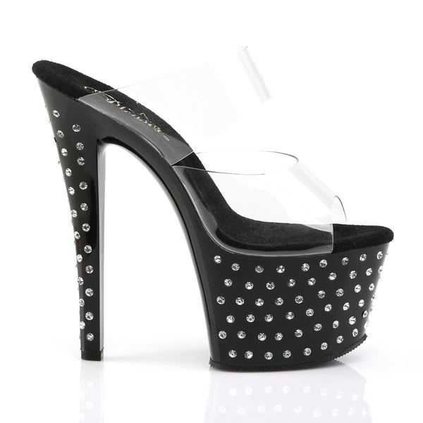 STARDUST-702 Plateau Pantoletten Schwarz/Transparent von Pleaser – Ansicht 5