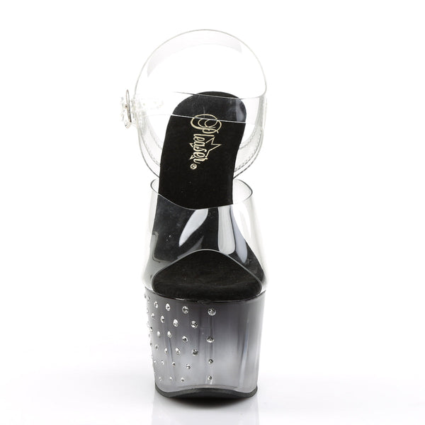 STARDUST-708T Plateau Sandaletten - Schwarz von Pleaser – Ansicht 2