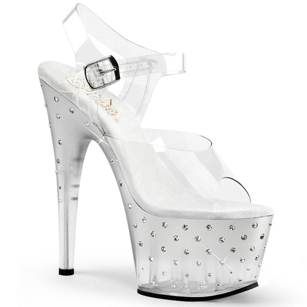 STARDUST-708T Plateau Sandaletten - Silber von Pleaser