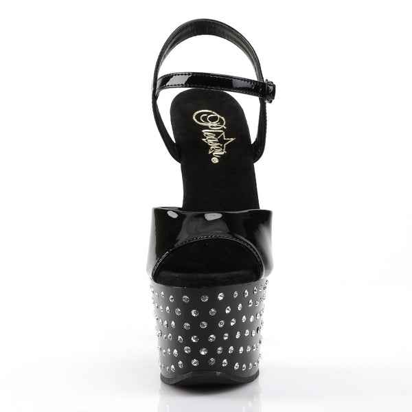 STARDUST-709 Plateau Sandaletten Lack Schwarz von Pleaser – Ansicht 2