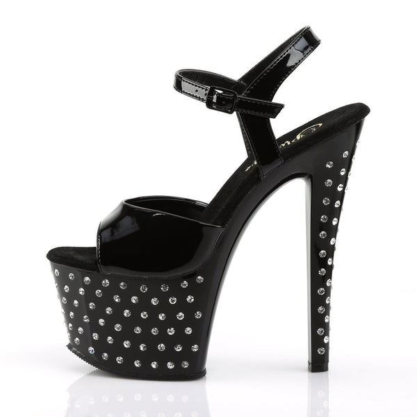 STARDUST-709 Plateau Sandaletten Lack Schwarz von Pleaser – Ansicht 3