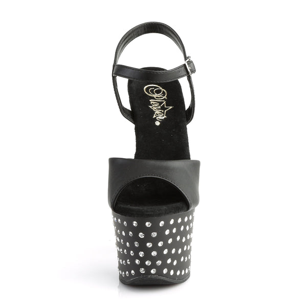 STARDUST-709 Plateau Sandaletten Matt Schwarz von Pleaser – Ansicht 2
