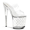 STARDUST-802 Plateau Pantoletten transparent von Pleaser