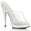 SULTRY-601 Plateau Pantoletten - Transparent von Fabulicious