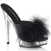 SULTRY-601F Plateau Pantoletten - Schwarz von Fabulicious