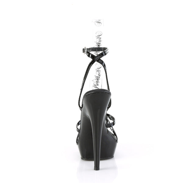 SULTRY-638 Plateau Sandaletten - Schwarz Lack von Fabulicious – Ansicht 4