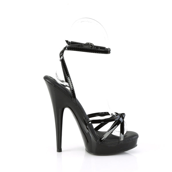 SULTRY-638 Plateau Sandaletten - Schwarz Lack von Fabulicious – Ansicht 5