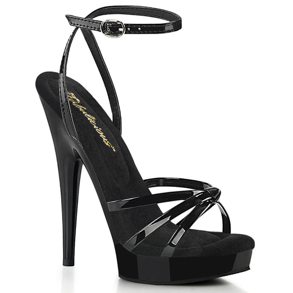 SULTRY-638 Plateau Sandaletten - Schwarz Lack von Fabulicious