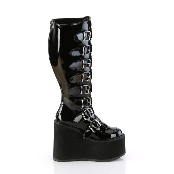 SWING-815WC (Weitschaft) Plateau Stiefel - Schwarz Lack | DemoniaCult