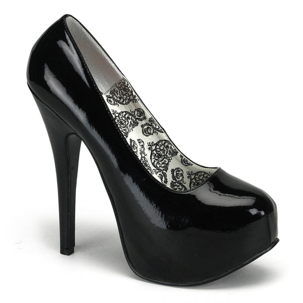 TEEZE-06W Plateau Pumps Schwarz von Pleaser Pink Label