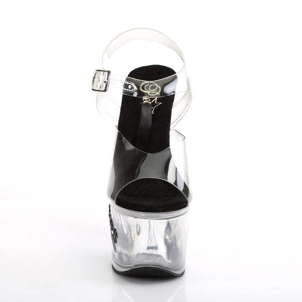 TIPJAR-708-5 Plateau Sandaletten Transparent/Schwarz von Pleaser – Ansicht 2