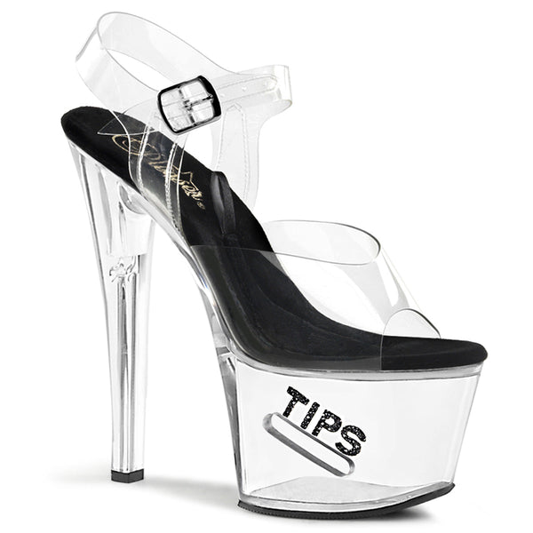 TIPJAR-708-5 Plateau Sandaletten Transparent/Schwarz von Pleaser