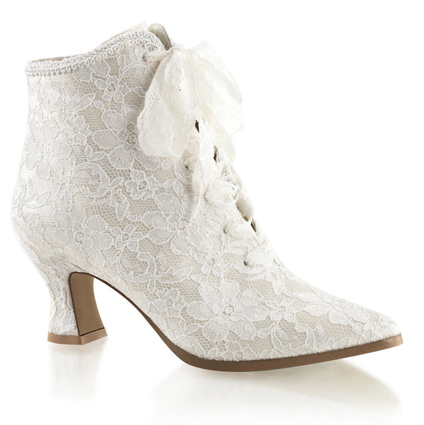 VICTORIAN-30 Stiefeletten Ivory von Fabulicious