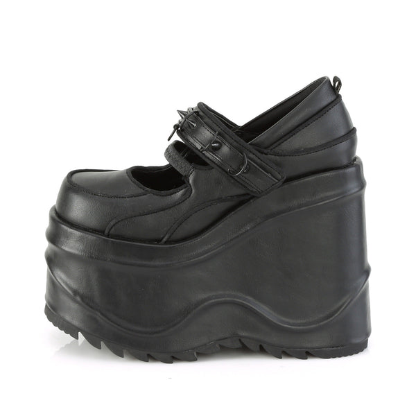 WAVE-48 Plateau Schuh schwarz matt von DemoniaCult – Ansicht 3