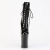 WORSHIP-1020 Plateau Stiefeletten Ponyheel Schwarz Lack von Pleaser – Ansicht 2