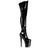 XTREME-3010 Plateau Overknee Stiefel Schwarz Lack von Pleaser