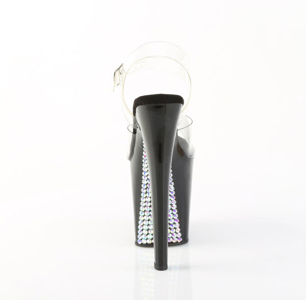 XTREME-808SPRS Plateau Sandaletten Schwarz mit Nieten von Pleaser – Ansicht 4