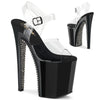 XTREME-808SPRS Plateau Sandaletten Schwarz Lack mit Nieten von Pleaser