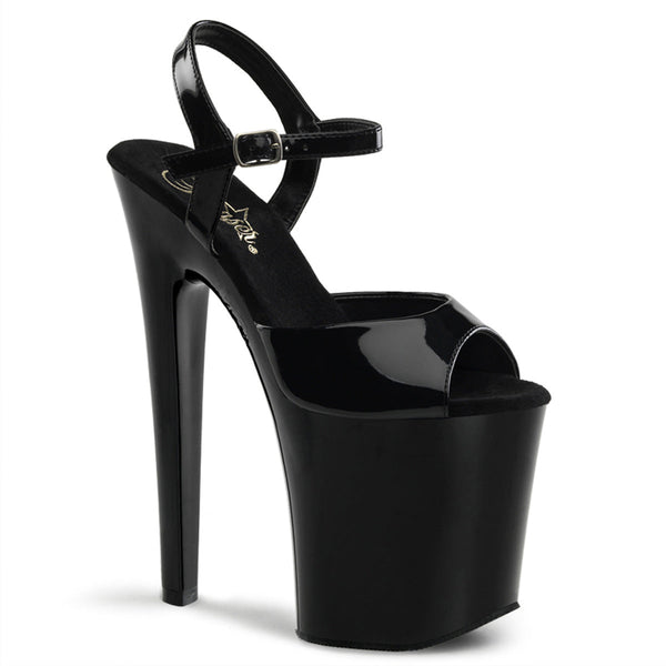 XTREME-809 Plateau Sandaletten Schwarz Lack von Pleaser