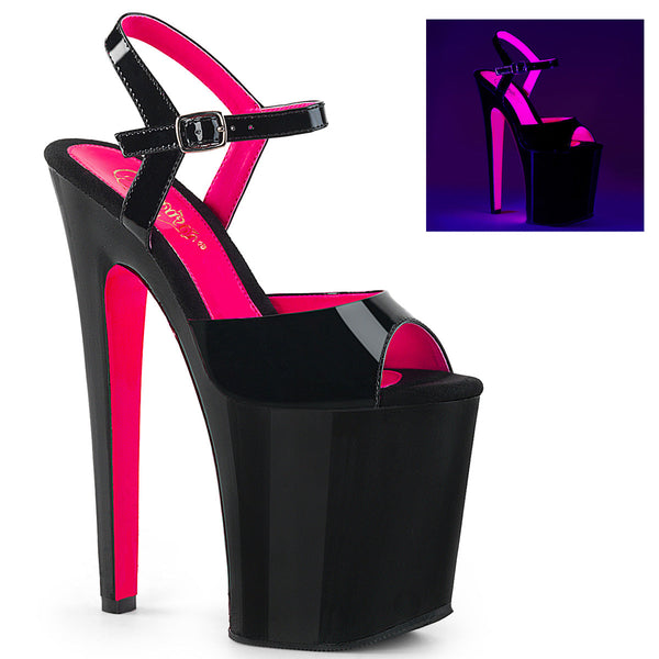 XTREME-809TT Plateau Sandaletten Lack Schwarz UV von Pleaser